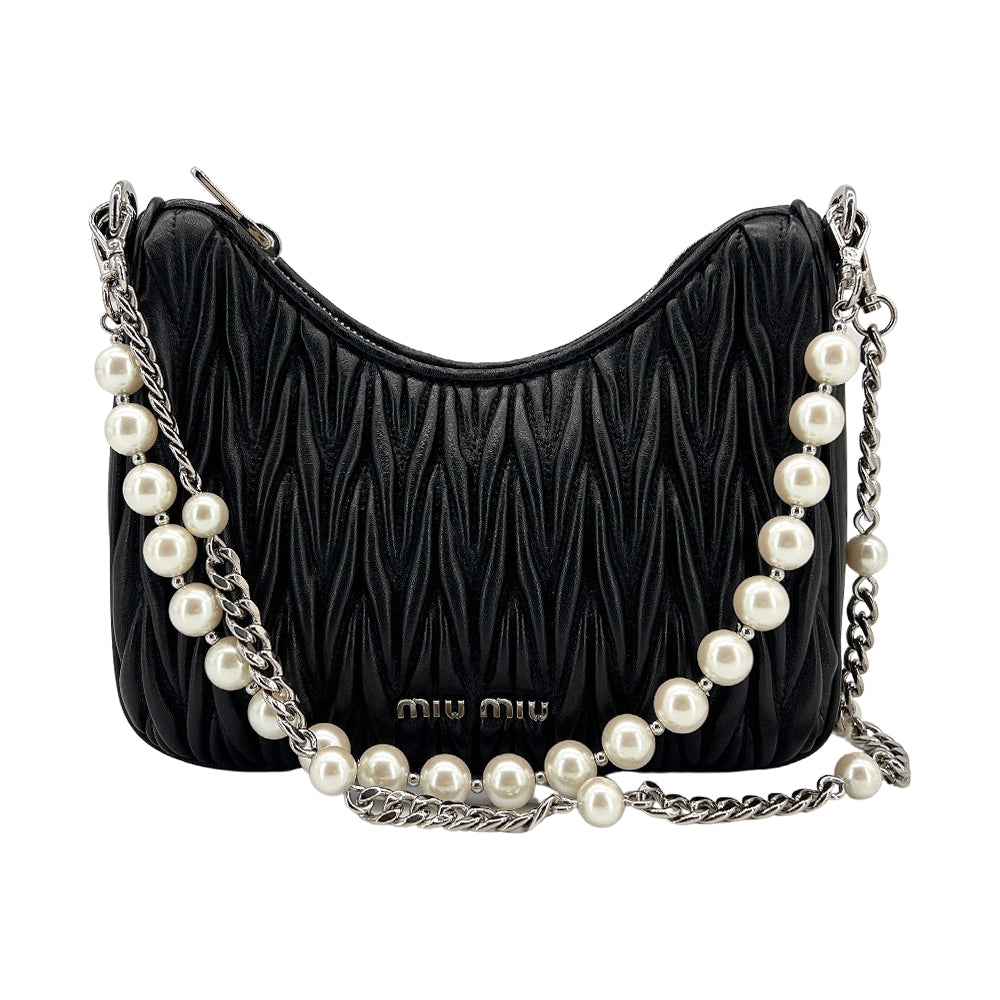 CRYSTAL CHAIN 21 BAG IN BLACK LAMBSKIN