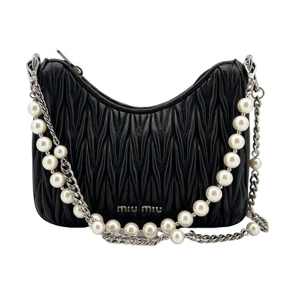CRYSTAL CHAIN 21 BAG IN BLACK LAMBSKIN