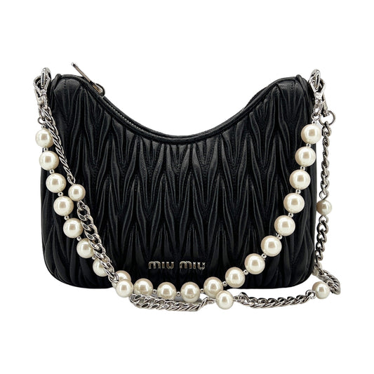 CRYSTAL CHAIN 21 BAG IN BLACK LAMBSKIN