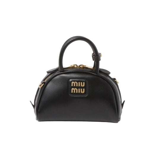 HALF - MOON BAG 18 IN BLACK CALFSKIN