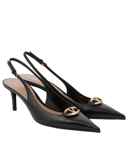 HIGH SLINGBACK 60MM IN BLACK CALFSKIN