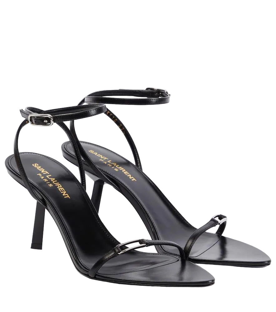 KITTY SANDALS 70 IN BLACK LEATHER