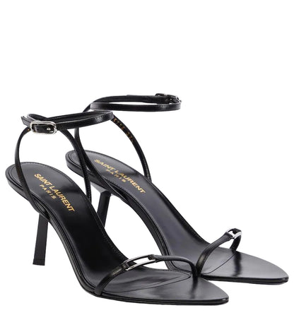 KITTY SANDALS 70 IN BLACK LEATHER