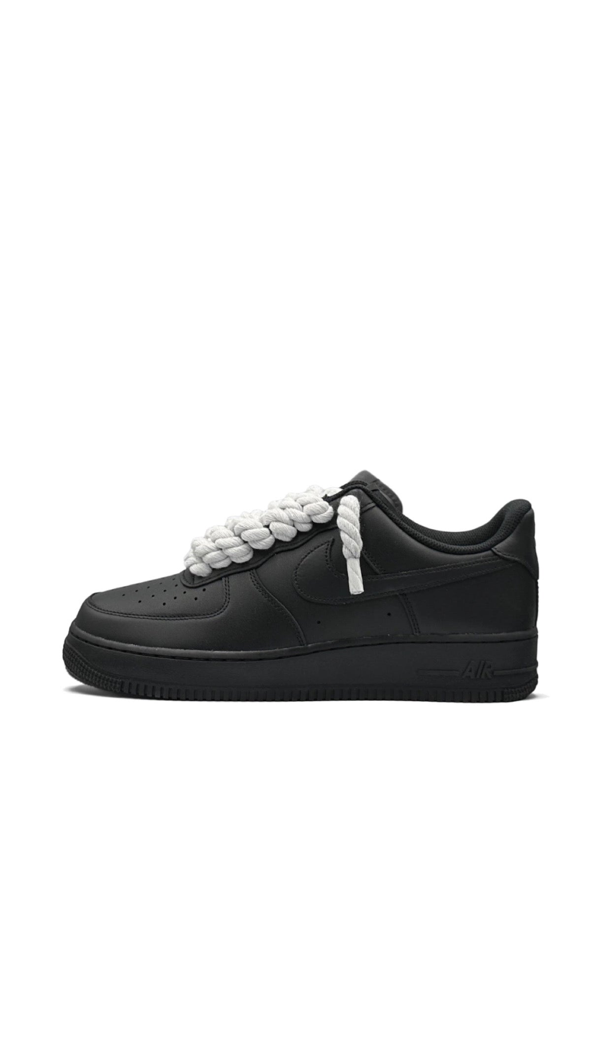 AF1 Black - White Rope Laces