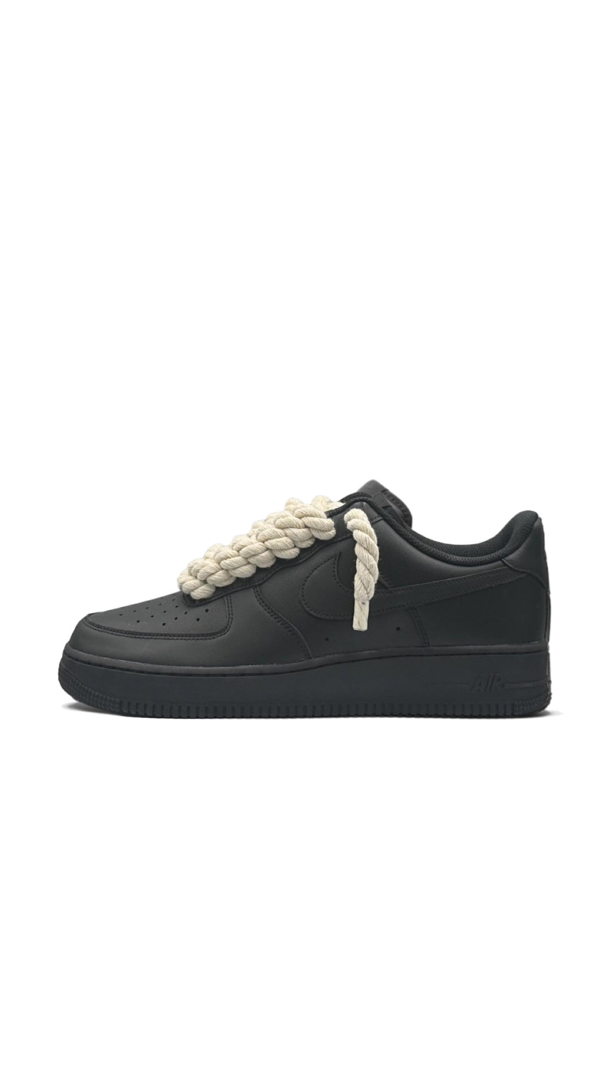 AF1 Black - Beige Rope Laces