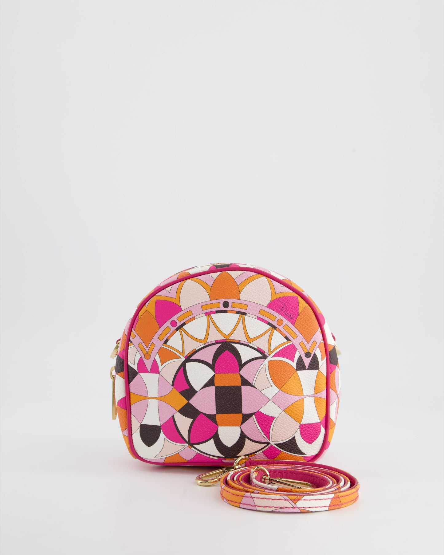 Emilio Pucci Pink, Orange White Leather Crossbody Bag