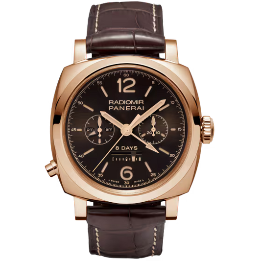 Panerai Radiomir 1940 Chrono Monopulsante 8 Days GMT Oro Rosso Brown