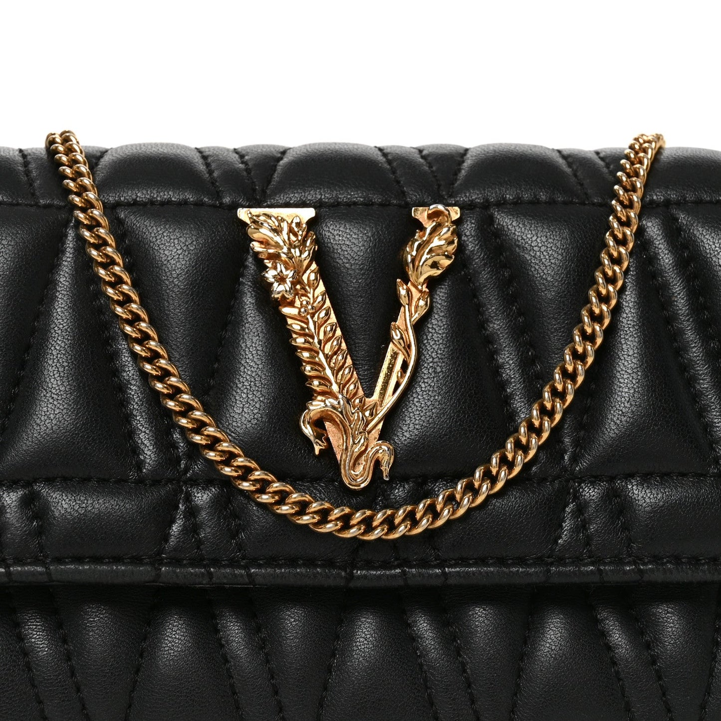 Nappa Quilted Virtus Evening Bag Black