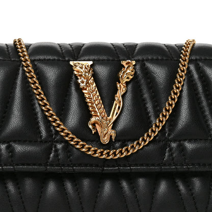 Nappa Quilted Virtus Evening Bag Black