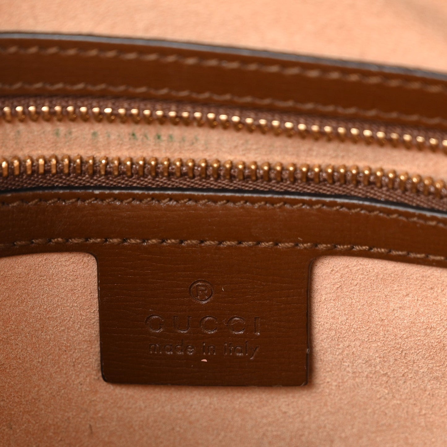 GG Supreme Monogram Small Horsebit 1955 Shoulder Bag Beige Brown Sugar