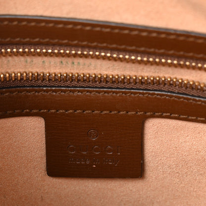 GG Supreme Monogram Small Horsebit 1955 Shoulder Bag Beige Brown Sugar