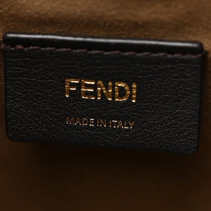 Vitello King F is Fendi Logo Embossed Mini Mon Tresor Bucket Bag Tortora