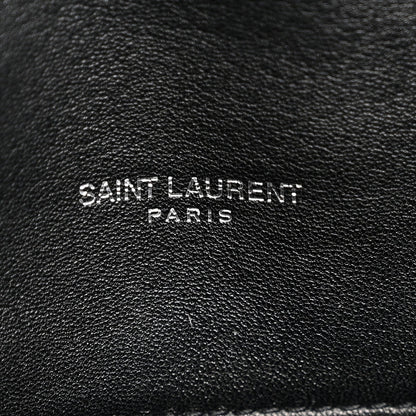Lambskin Quilted Medium Loulou Puffer Monogram Chain Satchel Black