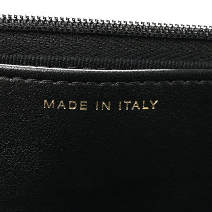 Lambskin Quilted Logo WOC Wallet On Chain Black