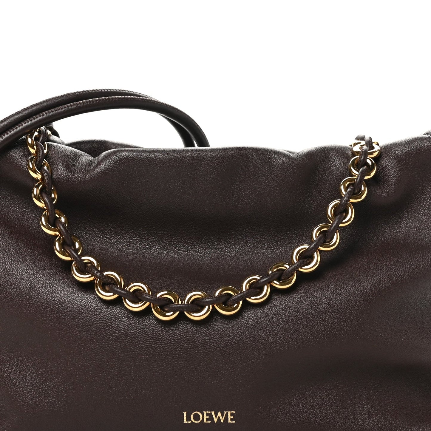 Mellow Nappa Medium Donut Chain Flamenco Knot Clutch Dark Burgundy