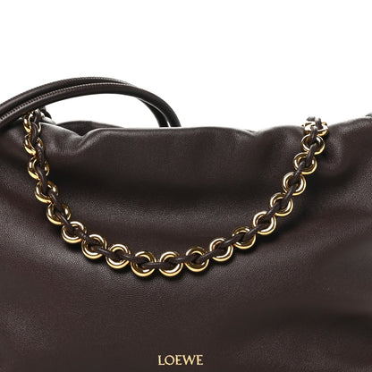 Mellow Nappa Medium Donut Chain Flamenco Knot Clutch Dark Burgundy