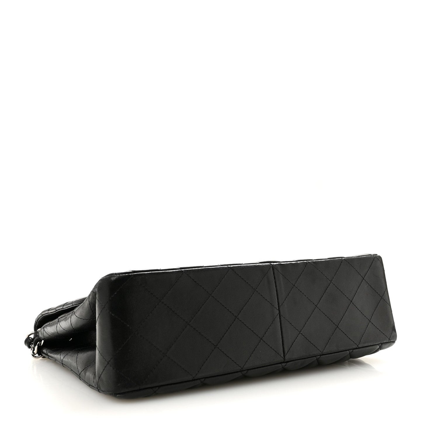 Lambskin Quilted Jumbo Single Flap Black