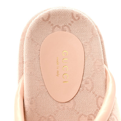 Monogram GG Calfskin Angelina Platform 55mm Slide Sandals 37.5 Rose Dust