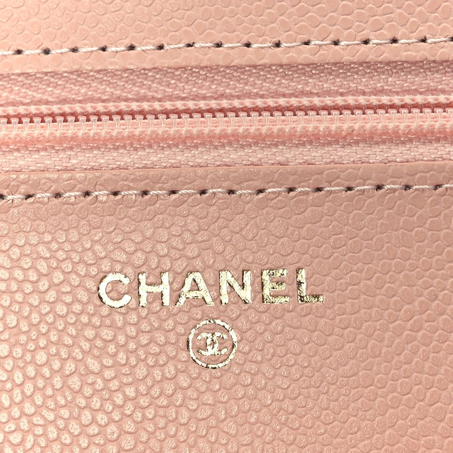 Caviar Quilted Wallet on Chain WOC  Light Pink