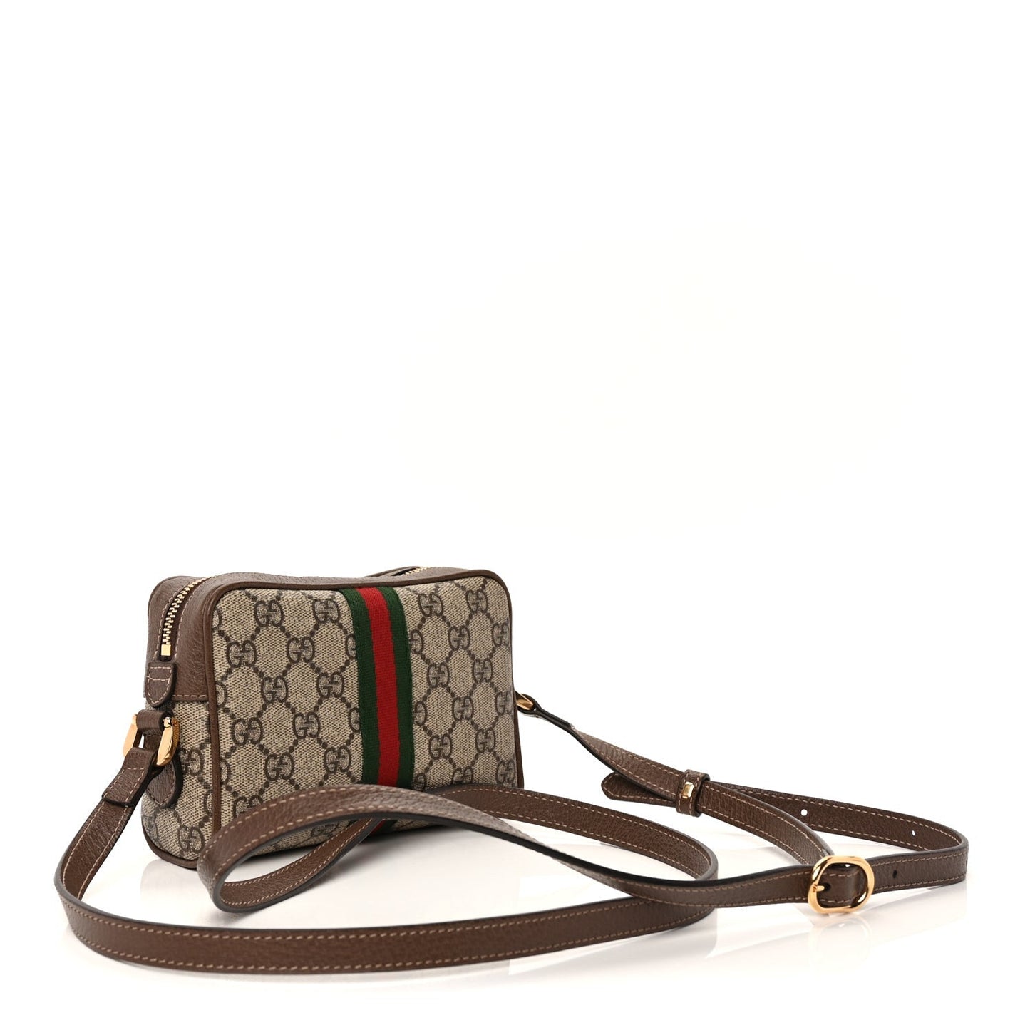 GG Supreme Monogram Web Mini Ophidia Shoulder Bag  Brown