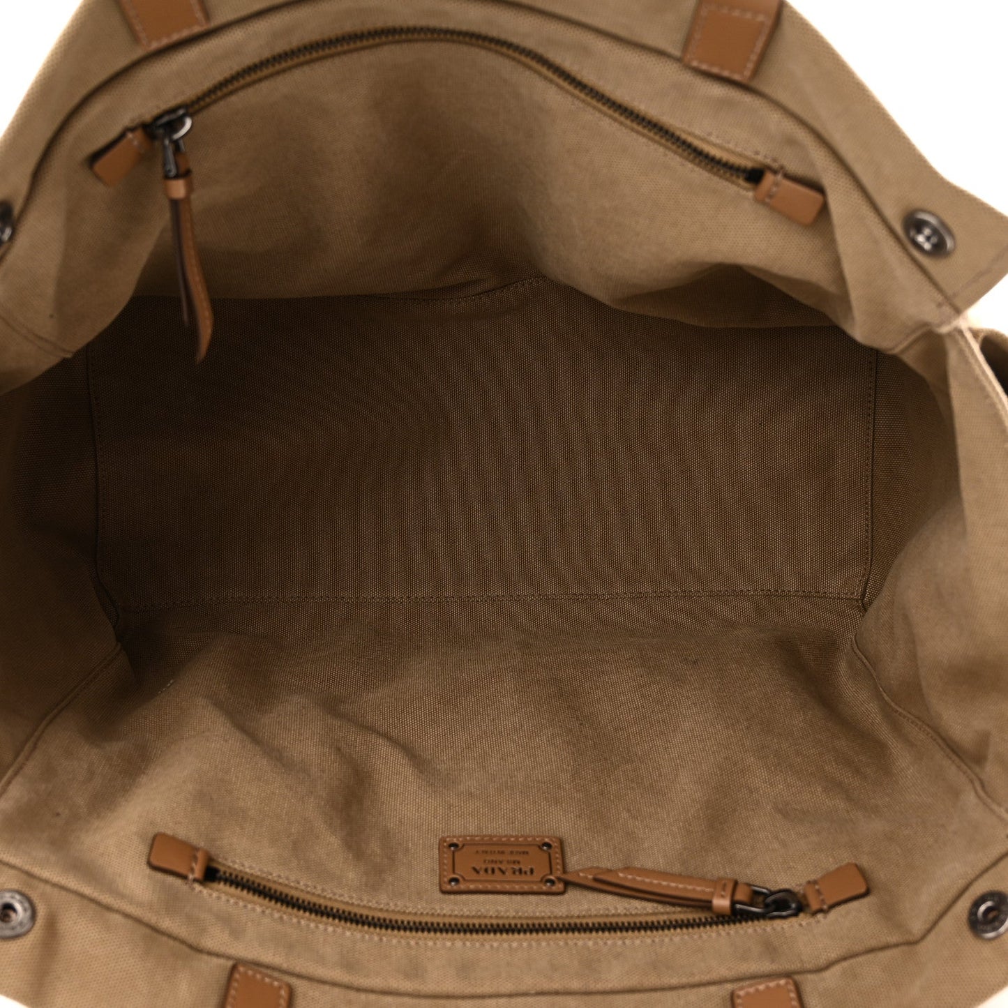Canvas Calfskin Large Route Shoulder Bag Khaki