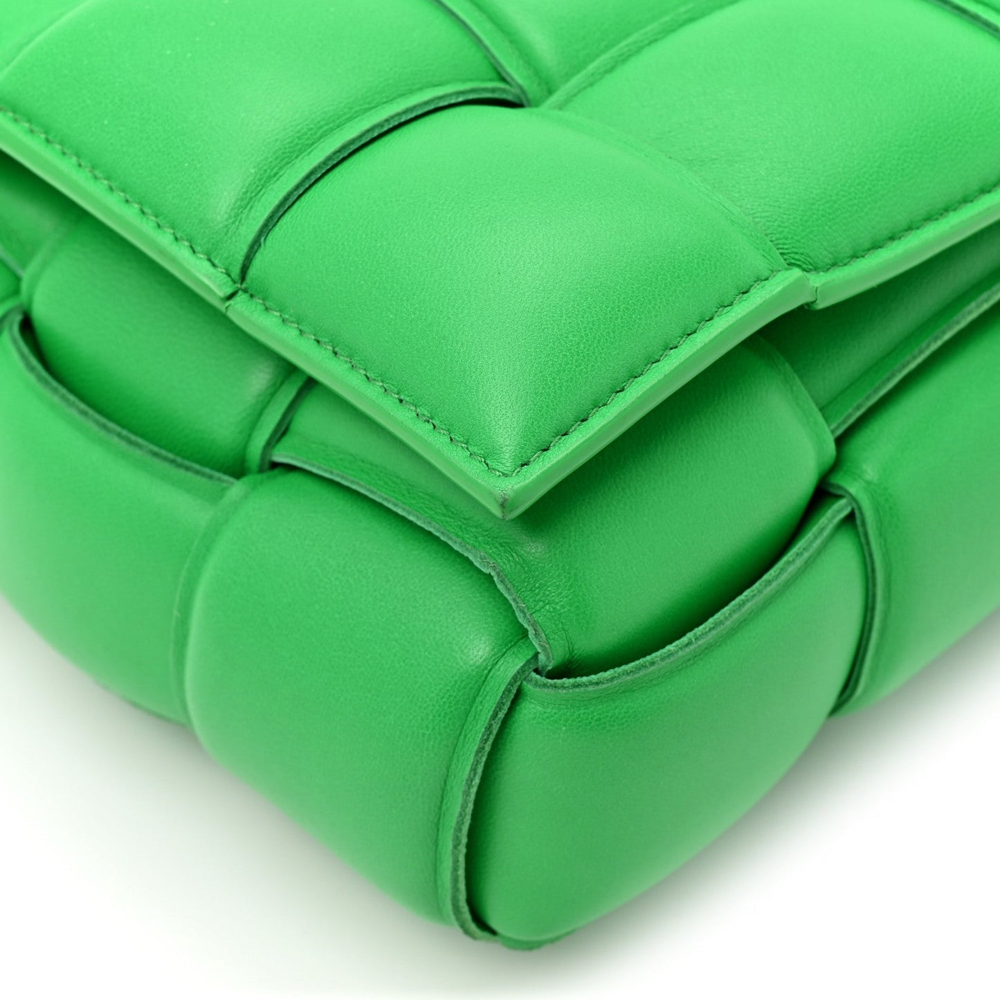 Nappa Maxi Intreccio Padded Cassette Crossbody Bag Parakeet