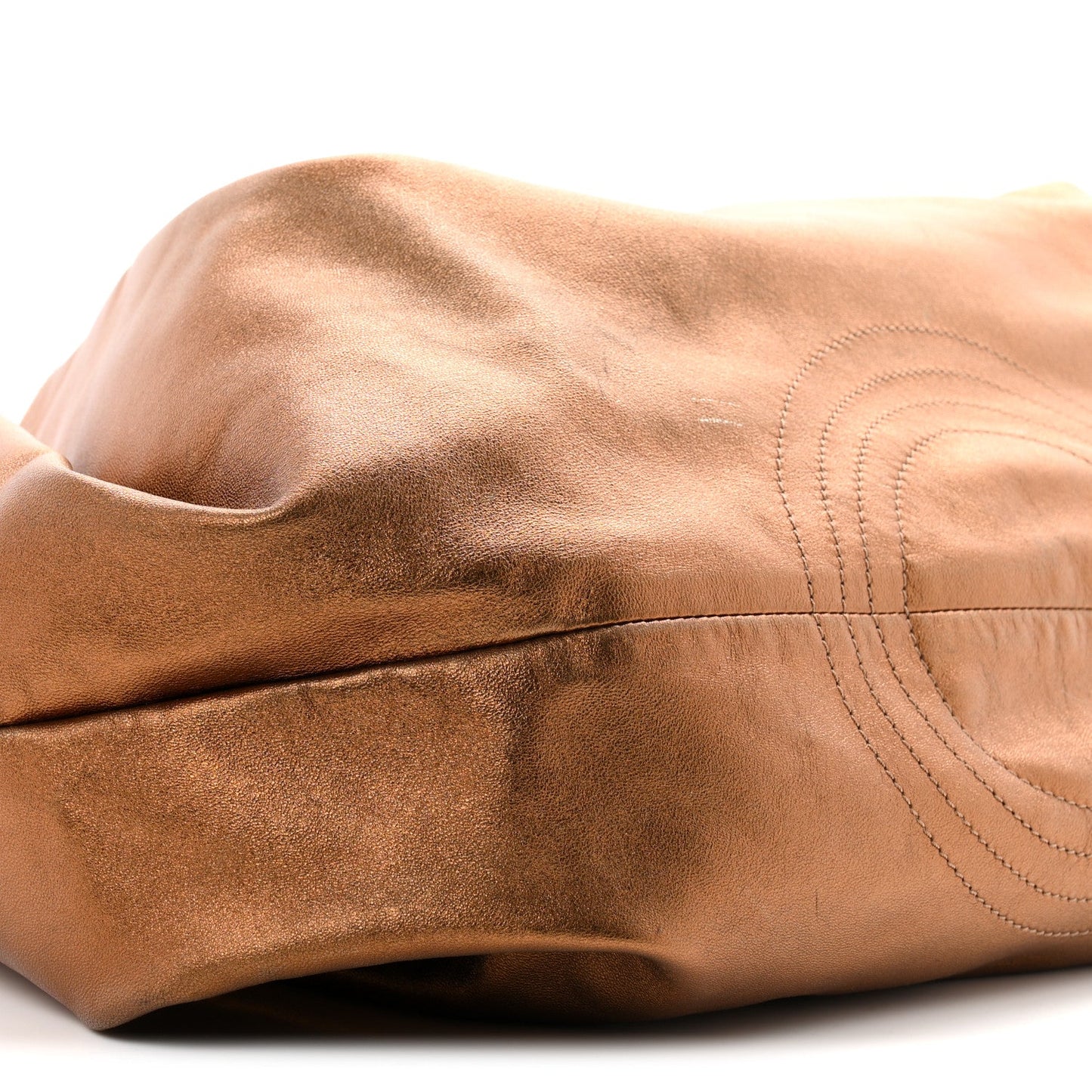 Metallic Nappa Aire Shoulder Bag Bronce