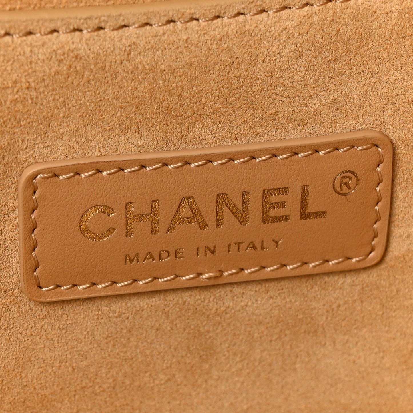 Grained Nubuck Calfskin Quilted Maxi Shopping Bag Beige