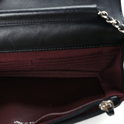Lambskin Quilted Wallet On Chain WOC Black