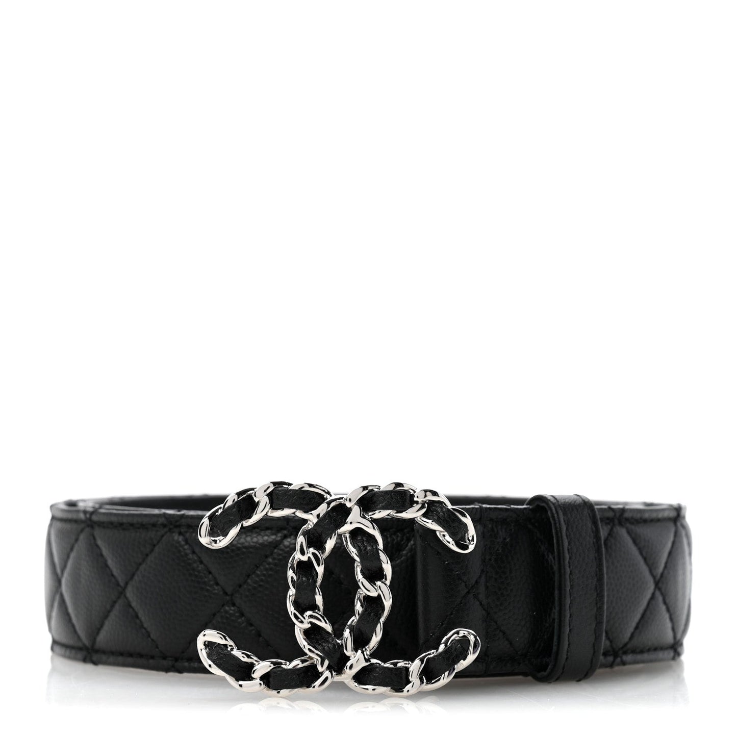 Caviar Quilted CC Chain Belt 80 32 Black