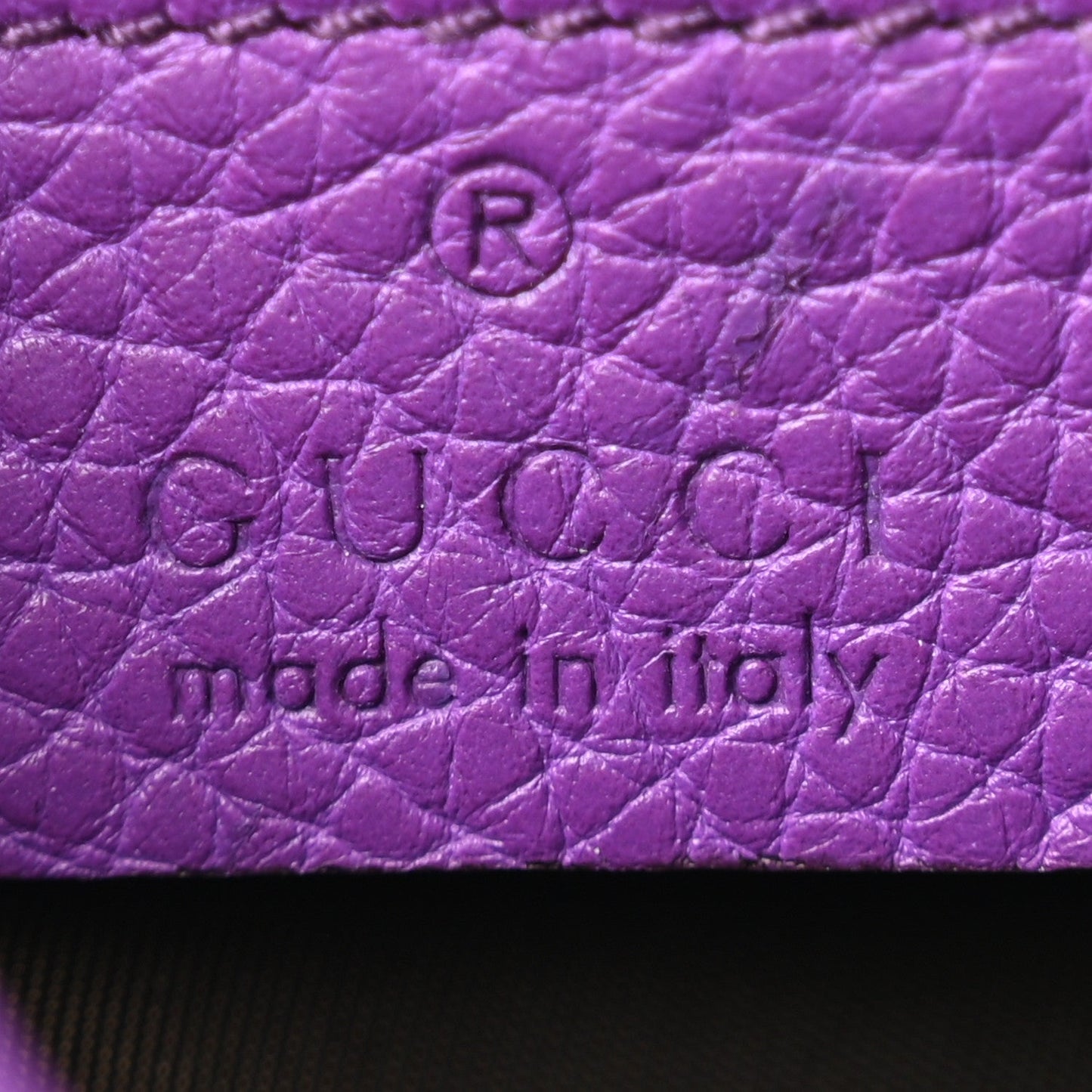 Pebbled Calfskin Soho Key Case Purple
