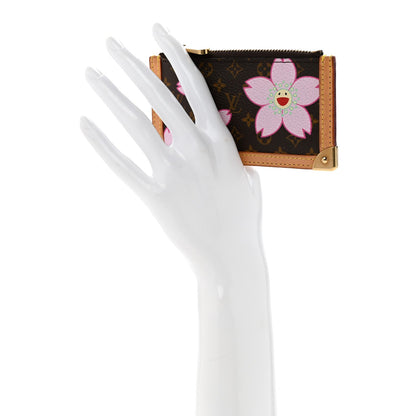 Monogram Cherry Blossom Key Pouch Brown