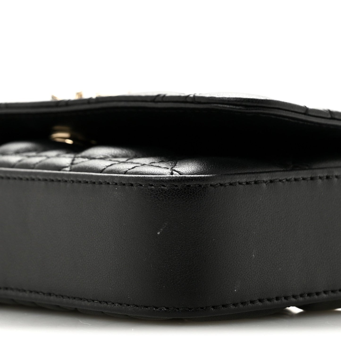 Lambskin Cannage Dior Talk Phone Pouch  Black