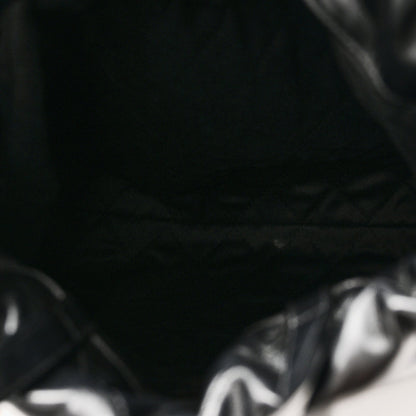 Shiny Calfskin Quilted Chanel 22 Backpack Black