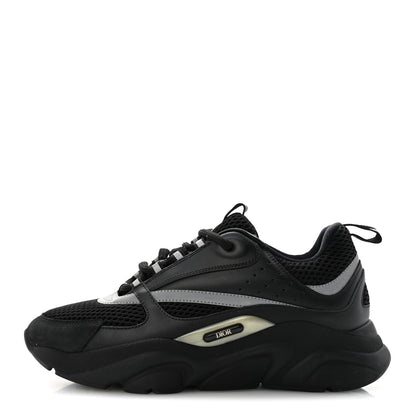 Technical Mesh Calfskin Mens B22 Sneakers 40 Black