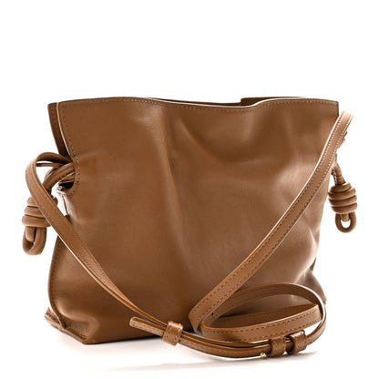 Calfskin Mini Flamenco Knot Clutch Warm Desert