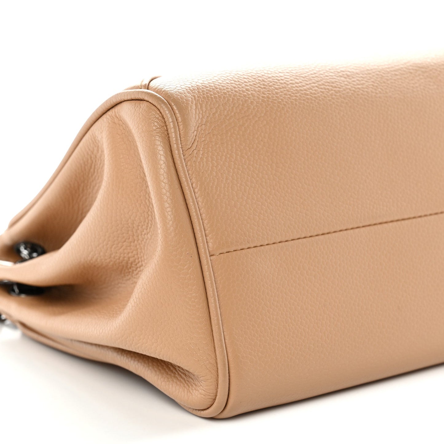 Caviar Quilted Mini Accordion Flap Beige
