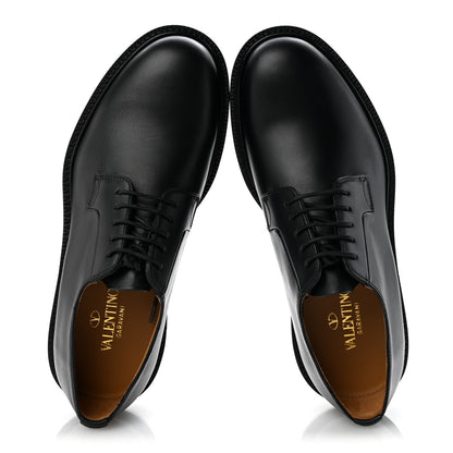 Calfskin Mens Derby Loafers 41 Black