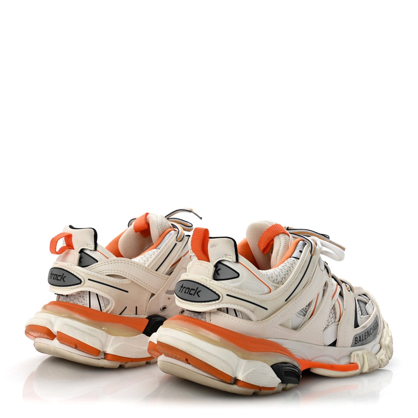 Rubber Mesh Fabric Monocolor Recycled Sole Womens Track Sneakers 35 White Orange