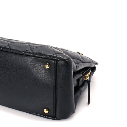 Caviar Quilted Timeless CC Soft Tote Black