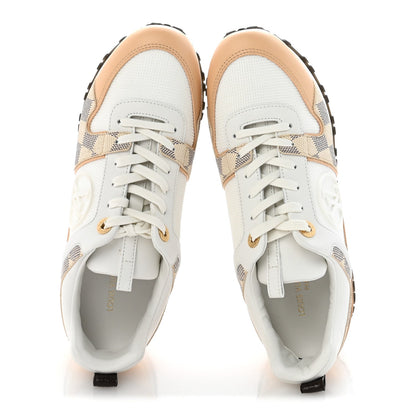 Calfskin Damier Azur Run Away Sneakers 37 White
