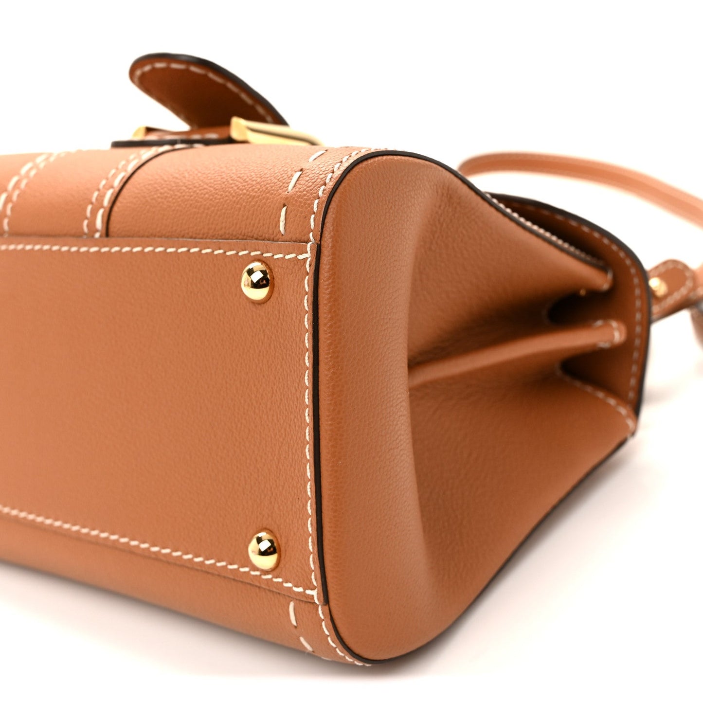 Grained Rodeo Calfskin Surpique Mini Brillant Satchel Vegetal Ivory
