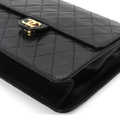 Lambskin Quilted Small Single Flap Bag Black