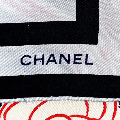 Silk Camellia Stripe CC Scarf Multicolor