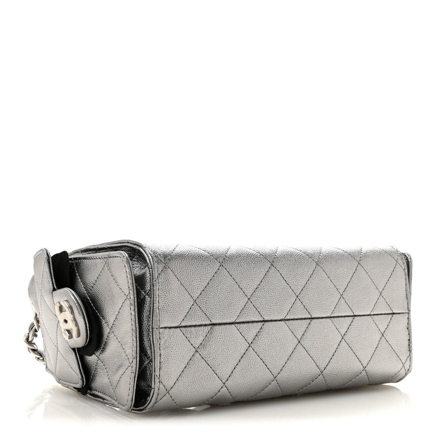 Metallic Caviar Quilted Mini Chanel 25 Handbag Anthracite