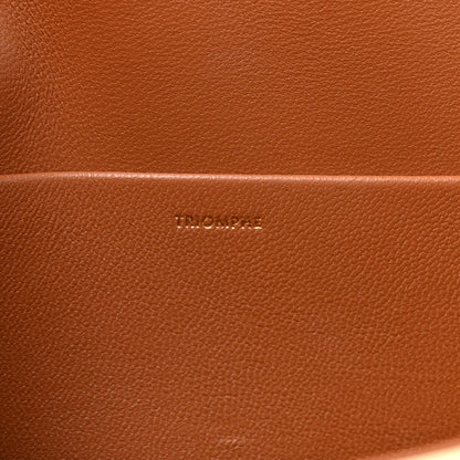 Canvas Calfskin Triomphe Shoulder Bag White
