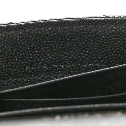 Grain De Poudre Matelasse Chevron Small Monochrome Monogram Envelope Wallet Black Black