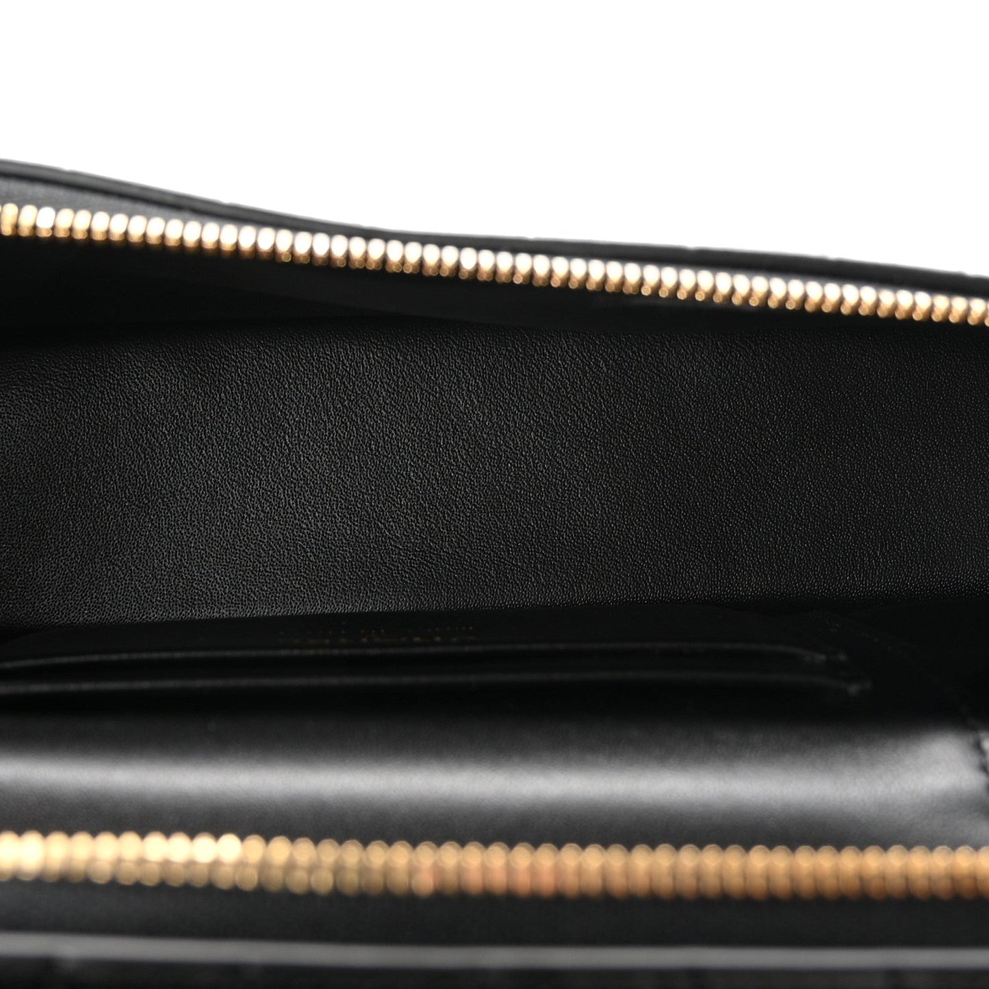 Calfskin Crocodile Embossed Crococo Top Handle Slim Vanity Case With Chain Black
