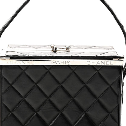 Lambskin Quilted Box Bag Black