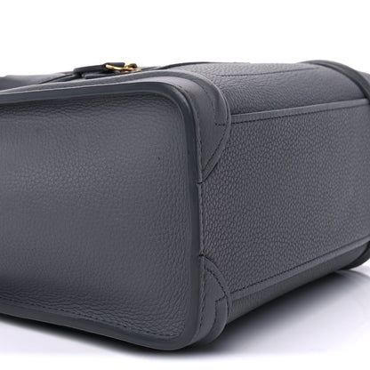 Baby Drummed Calfskin Nano Luggage  Kohl